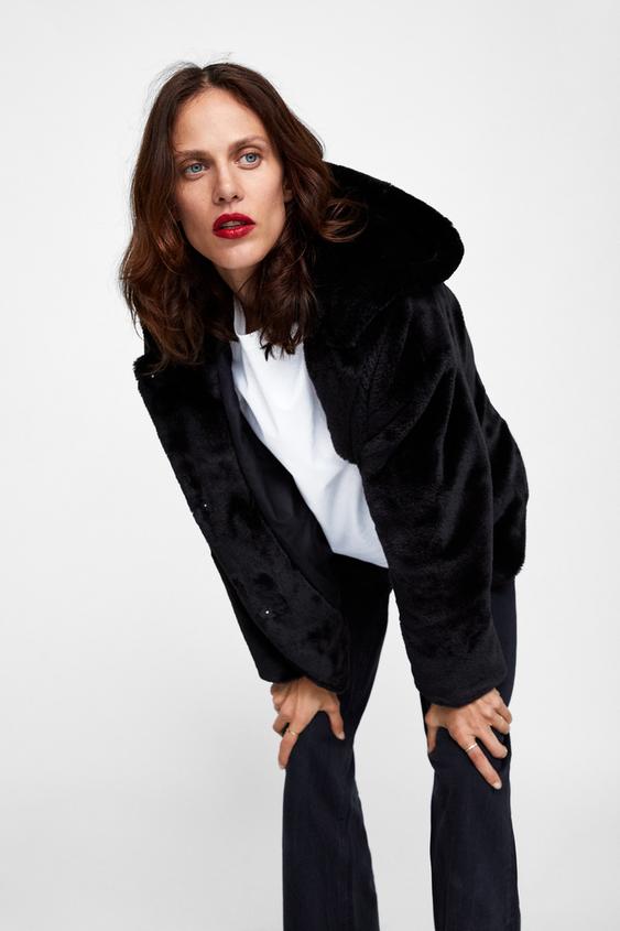 Hooded Faux Fur Jacket