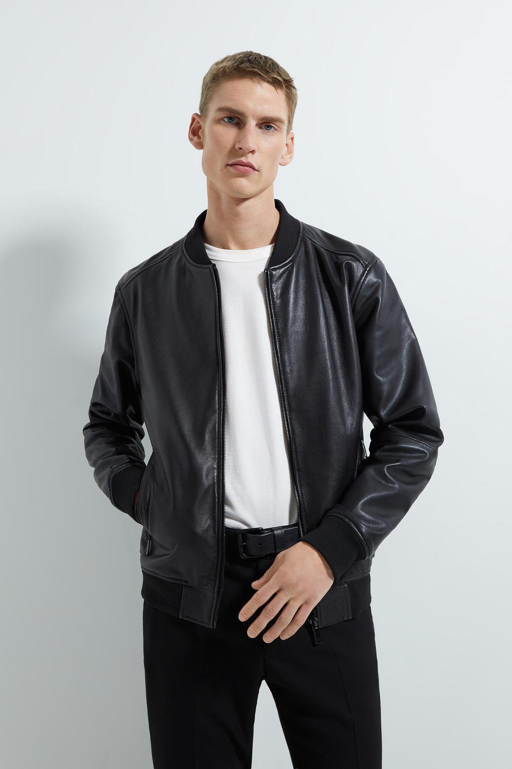 Leather Bomber Jacket Zara Mainland China