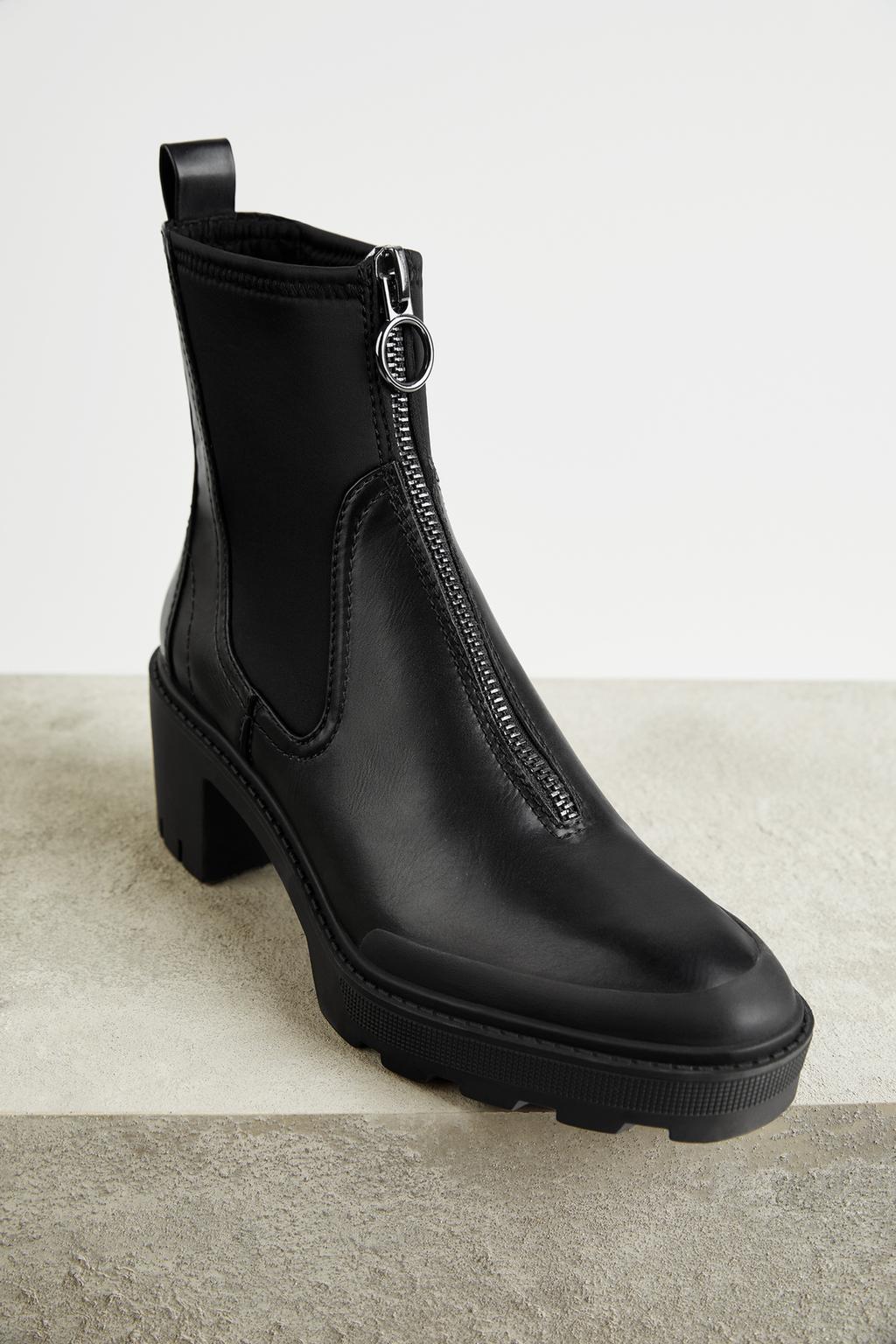 High Heel Track Sole Ankle Boots With Zip Zara Mainland China