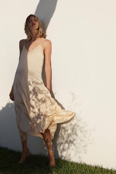 Image 1 of CREASED-EFFECT SATIN-FINISH DRESS from Zara
