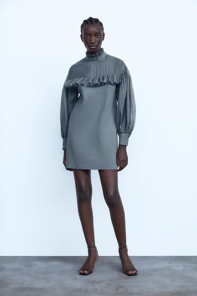 Image 1 of KNIT AND ORGANZA DRESS from Zara