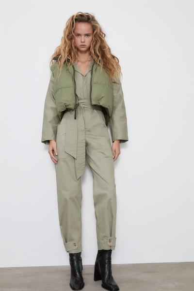 Image 1 of LONG BELTED JUMPSUIT from Zara