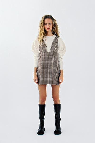 Image 1 of CHECK PINAFORE SKIRT from Zara