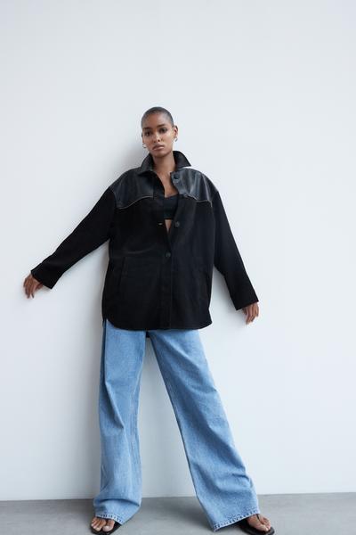 Image 1 of CONTRAST CORDUROY OVERSHIRT from Zara