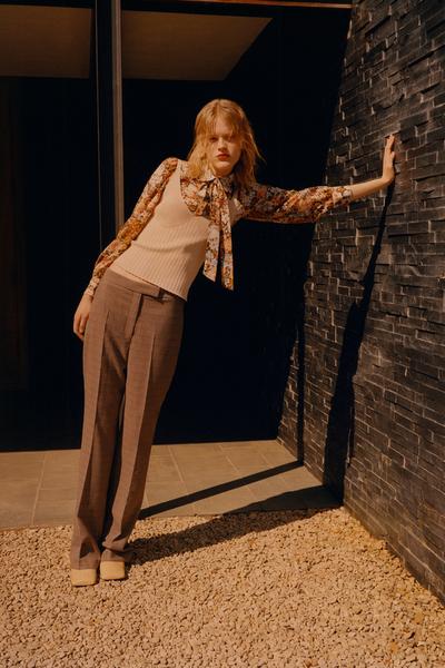 Image 1 of CHECKED FLARED TROUSERS from Zara