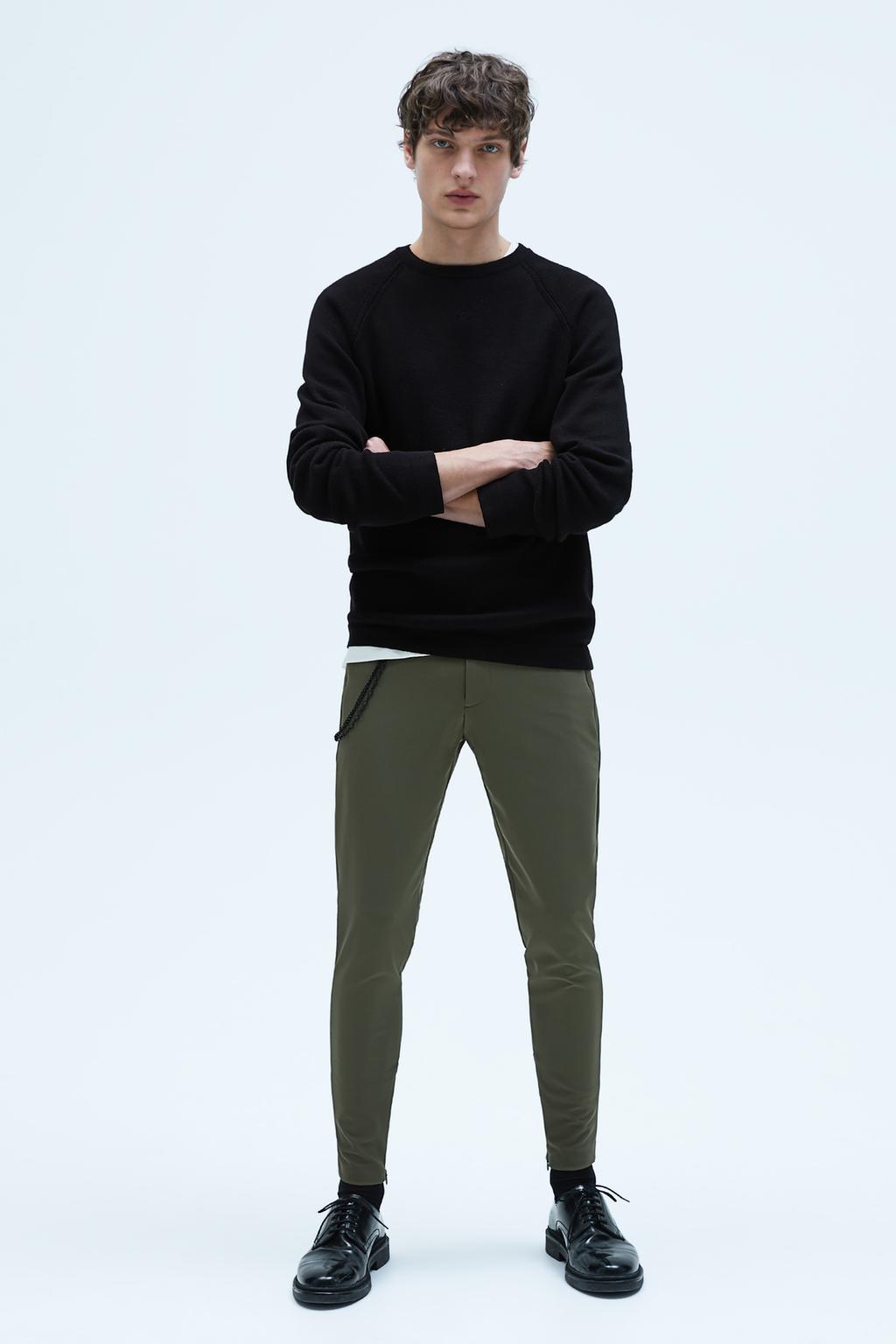 Super Skinny Fit Trousers With Chain Detail Zara Mainland China