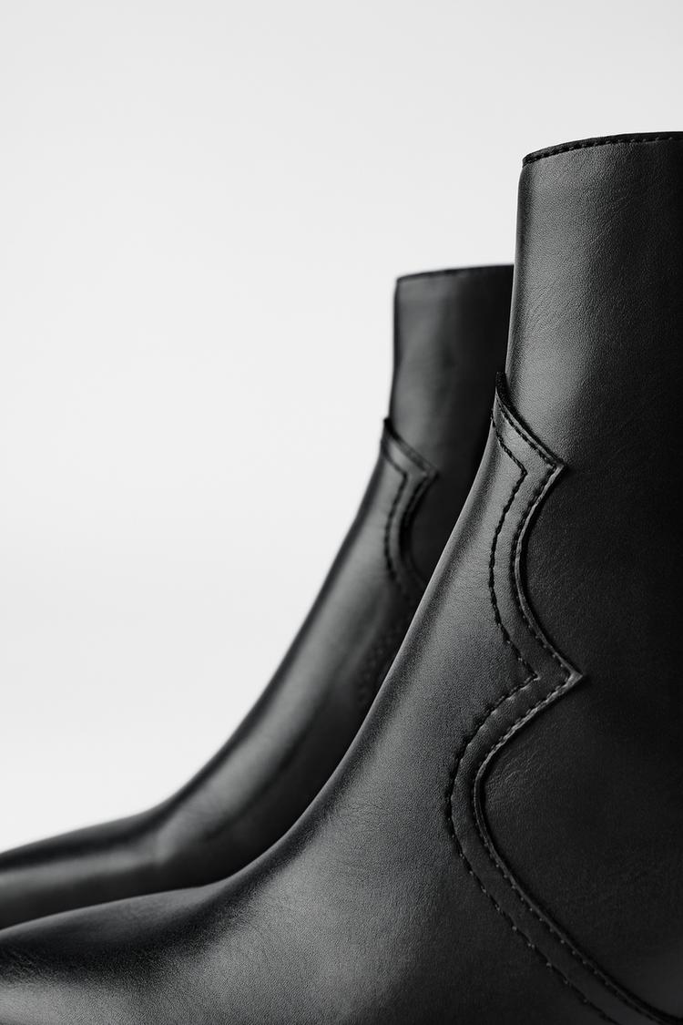 zara black cowboy boots