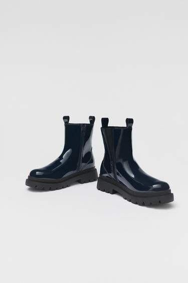 漆皮及踝靴 蓝色 Zara 漆皮及踝靴 蓝色 Zara