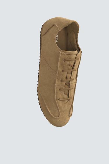 LEATHER TRAINERS LIMITED EDITION - Sand Brown by Zara - Image 0