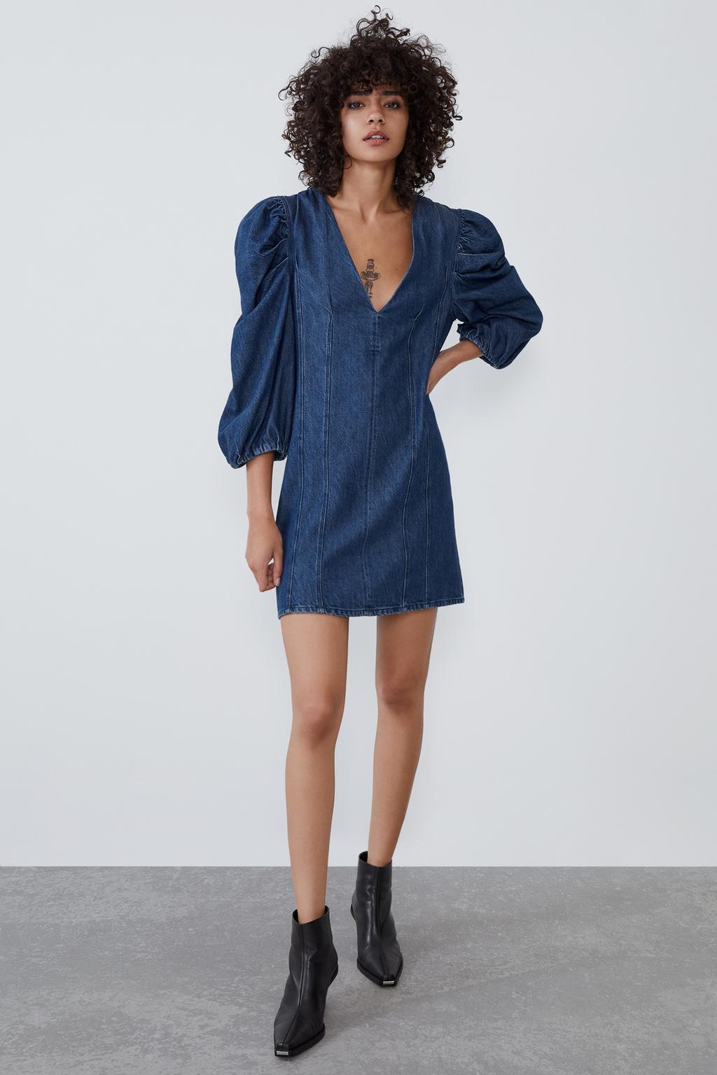 Белое джинсовое платье Zara